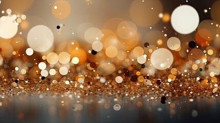 Poster - A mesmerizing blend of shimmering gold and soft white lights, forming a dazzling and dreamy spectacle in a blurred motion