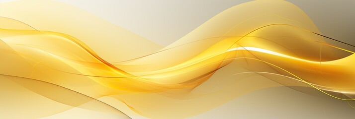 Poster - A vibrant yellow canvas dances with graceful wavy lines in a playful and abstract display of movement and energy