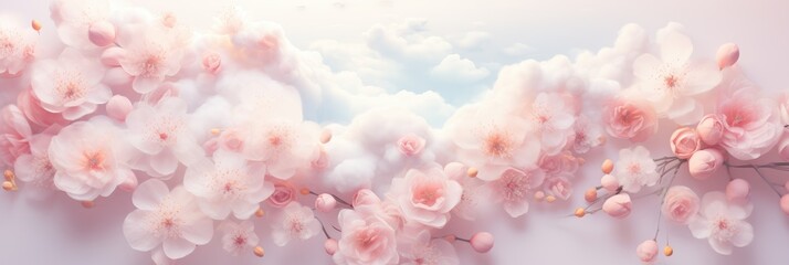 Aufkleber - pink flowers set against a clean white wall, capturing the essence of beauty and grace in nature