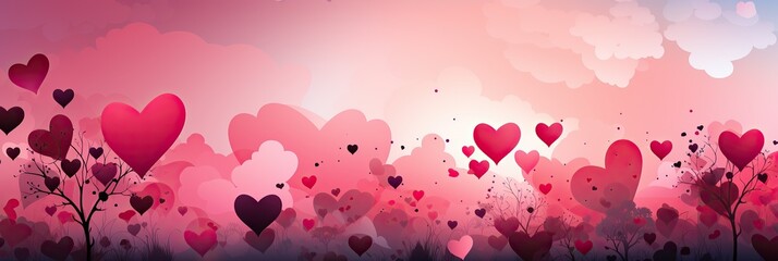 Leinwandbilder - A colorful assortment of hearts floating gracefully in the sky, creating a dreamy and enchanting scene