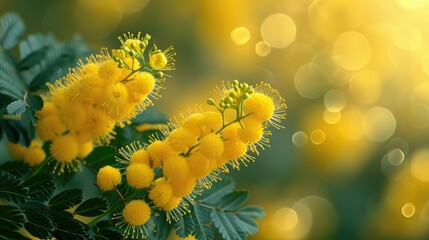 Poster - A cluster of vibrant yellow flowers surrounded by lush green leaves, creating a beautiful and lively display of natures colors