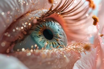 Poster - mesmerizing beauty of a single blue eye, revealing intricate details and captivating shades of blue