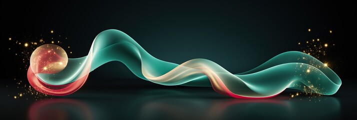 Poster - A vibrant, swirling wave of light dances across a deep black background, creating a mesmerizing and radiant display of colors