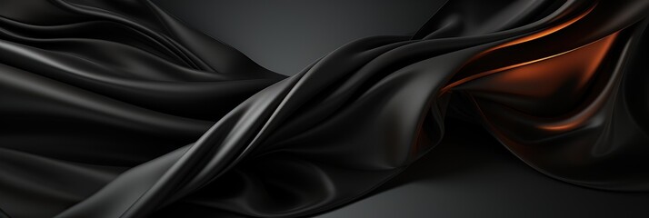 Aufkleber - Intricate patterns of black  fabric woven , creating a mesmerizing and mysterious texture