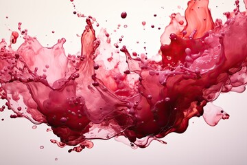 Wall Mural - A vibrant pink liquid splashes into the air, creating a mesmerizing display of movement and color