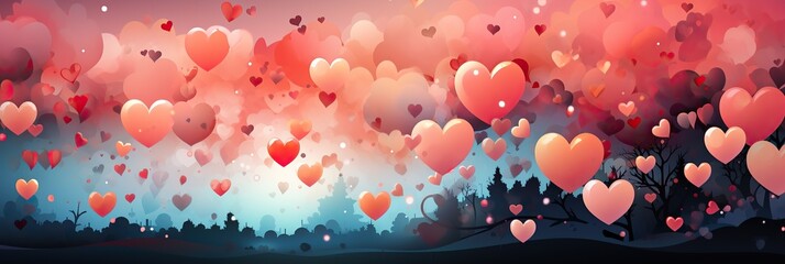Leinwandbilder - hearts floating gracefully in the air, each exuding love and warmth