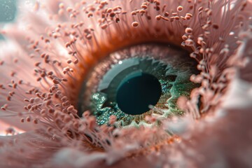 Poster - Macro Shot of a Flower Resembling an Eye with Intricate Details