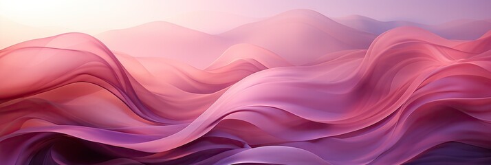 Sticker - Abstract Waves of Soft Pink and Purple in Motion