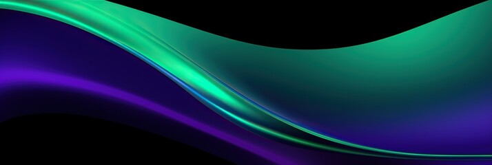Aufkleber - A sinuous mesmerizing wave of vibrant green calming blue dances across a mysterious black void