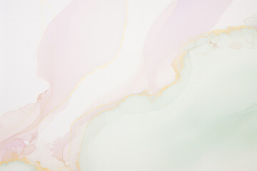 Poster - abstract pink green gold watercolor background
