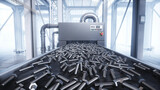 Fototapeta Perspektywa 3d - bolt factory process. Production line. 3d rendering.