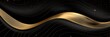 A luxurious fusion of black and gold hues intertwine in hypnotic wavy patterns, creating a dynamic and opulent background