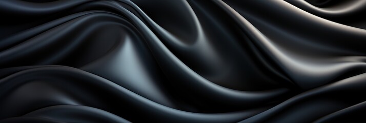 Poster - A mesmerizing wavy design on a mysterious black canvas, creating a dynamic and fluid visual experience