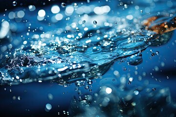 Poster - Sparkling water dances gracefully, bubbling up with effervescent energy in a close-up capture that showcases its mesmerizing beauty