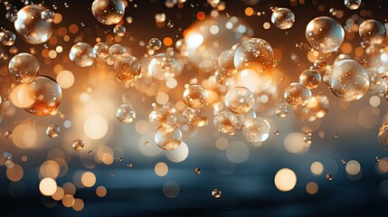 Poster - multiple bubbles floating gracefully in the air, reflecting the light and creating a magical ambiance