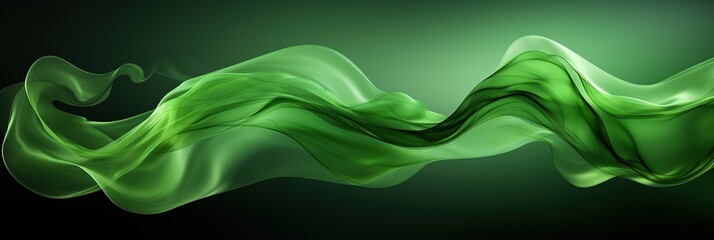 Poster - A mesmerizing green wave of smoke swirls and undulates against a stark black backdrop, creating a striking and mysterious visual display