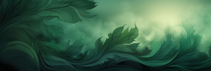 Aufkleber - Vibrant green leaves stand out against a dark background, creating a striking contrast and highlighting the beauty of natures intricate patterns