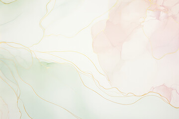 Aufkleber - This abstract painting features a dynamic blend of gold and pink colors intertwining in a harmonious dance, creating a visually captivating and expressive piece of art