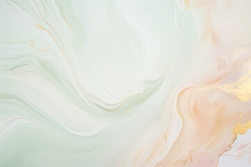 Aufkleber - A captivating abstract painting featuring soft pastel colors swirling on a pristine white canvas, creating a dreamy and serene atmosphere