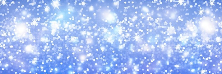 Poster - Blue background adorned with delicate snowflakes and twinkling stars creating a magical and serene atmosphere