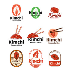 Set of Kimchi Korean food logo vector illustration design