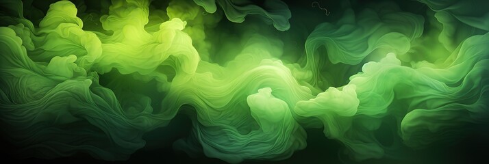 Aufkleber - Swirling strokes of green and yellow dance across the canvas in a playful rhythm, evoking the essence of a vibrant and fresh season