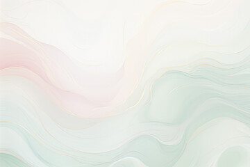 Aufkleber - white green pink abstract background with gentle waves flowing through, creating a soothing and artistic visual experience