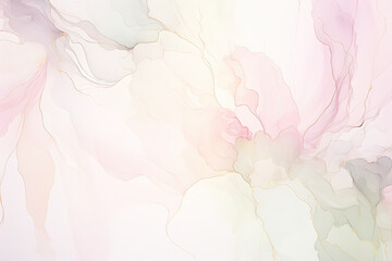 Aufkleber - This painting captures the ethereal beauty of pink and white flowers against a pristine white backdrop. The petals seem to dance in the gentle breeze, exuding a sense of tranquility and femininity
