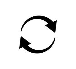 Wall Mural - two circle arrow icon. round reload, restart, recycle and repeat symbol. two arrow in loop. round re