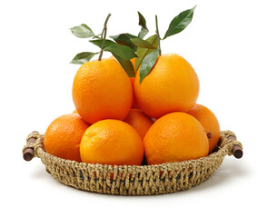 Wall Mural - Orange fruit on the white background