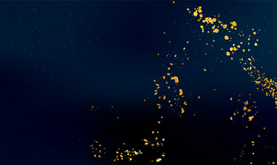 Poster - Modern abstract luxury navy blue background with golden glitter splashes. Gold grainy. Elegant card design or wallpaper, card templates, poster, greeting, certificate or cover design. Vector EPS10.