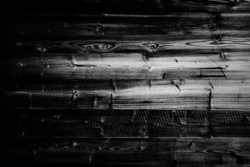 Wall Mural - Black Wood Dark Texture. Black wood texture background coming from natural tree. Dark black Wooden textured surface. The texture of the old wooden fence in black and white image