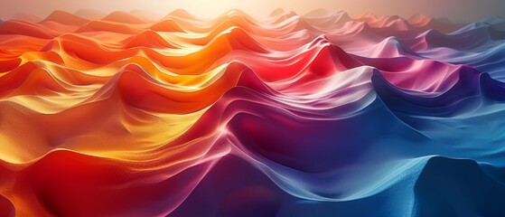 Poster - Stunning 3D render of a spectrum of multicolors