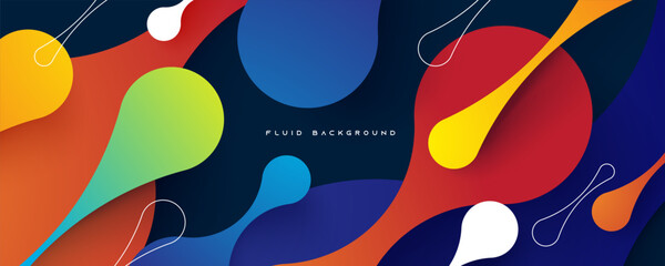 Poster - blue and orange gradient dynamic fluid background design vector