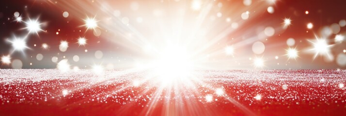 Aufkleber - A vibrant, intense bright light radiates on a rich red background, creating a striking contrast and captivating visual display