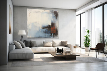 Wall Mural - modern living room - generative ai