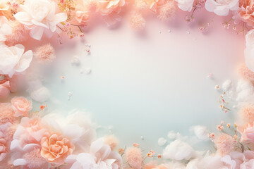 Poster - A mesmerizing display of pink and white flowers creating a soft, elegant background that exudes a sense of tranquility and beauty