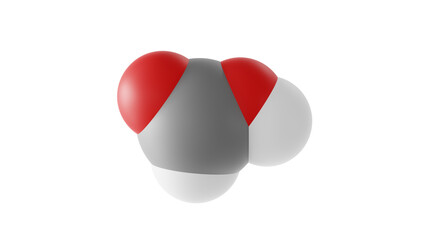 Sticker - formic acid molecule, carboxylic acid, molecular structure, isolated 3d model van der Waals