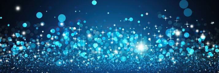 Poster - A tranquil blue background adorned with countless small white dots, creating a dreamy and ethereal atmosphere