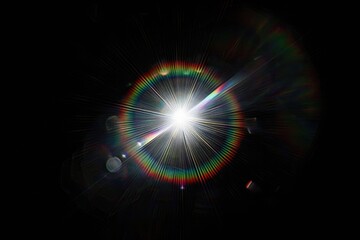 Wall Mural - add lens flare effects for high quality images on black background.