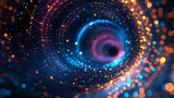 Fototapeta Przestrzenne - Abstract background design tunnel or wormhole galaxy science fantasy concept design, glitter and blurred vision,