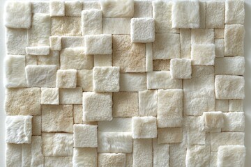 Aufkleber - A white wall adorned with a series of squares, creating a modern and minimalist artistic display