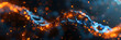 Abstract digital background Data universe illustration Ideal for depicting network abili,
Futuristic animal flying through space glowing in blue nebula

