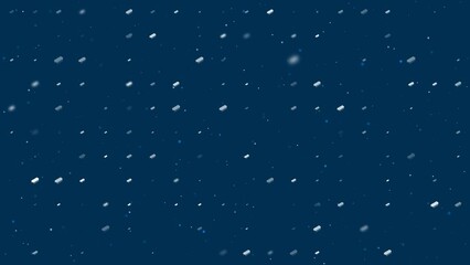 Poster - Template animation of evenly spaced integrated circuit symbols of different sizes and opacity. Animation of transparency and size. Seamless looped 4k animation on dark blue background with stars
