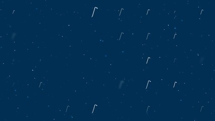 Poster - Template animation of evenly spaced crowbar symbols of different sizes and opacity. Animation of transparency and size. Seamless looped 4k animation on dark blue background with stars
