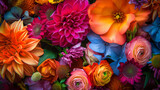 Fototapeta Kwiaty - Beautiful vivid colorful mixed flower bouquet.