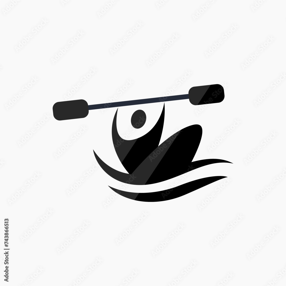 Stock-Vektorgrafik „Vector icon of a rower sitting in a boat ...