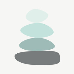 Balance made of colored stones. Balance concept. Zen stones flat design style. Vector illustration.