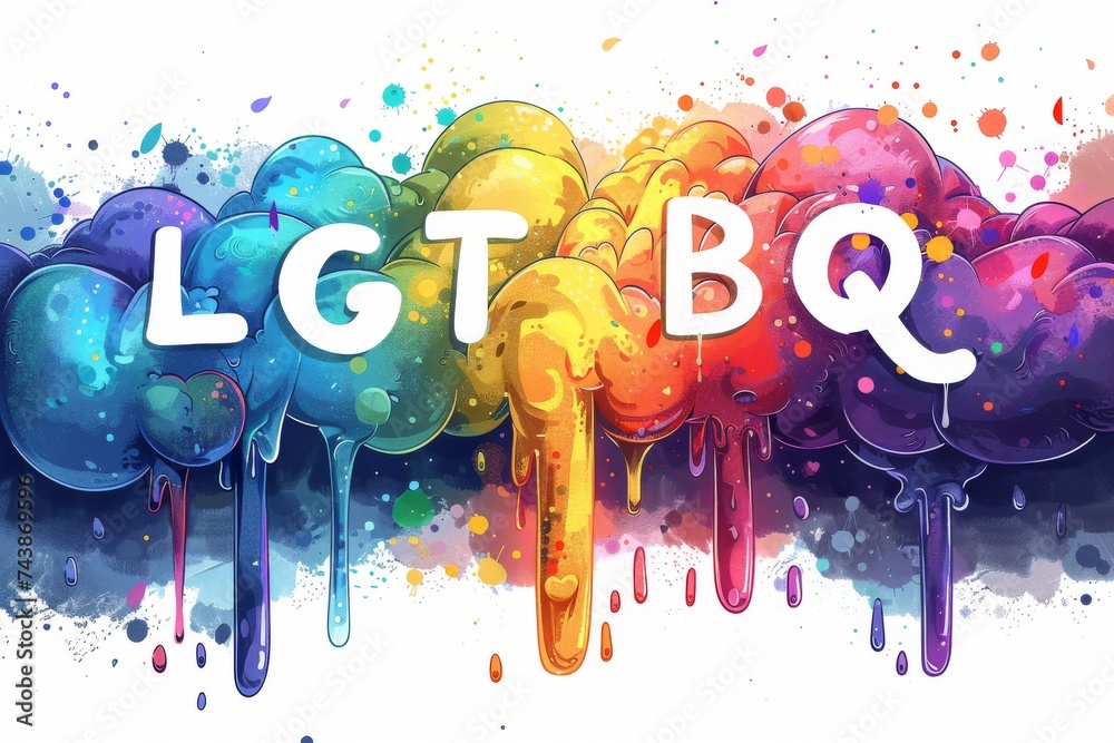LGBTQ Pride creative freedom. Rainbow teal colorful goodwill diversity ...