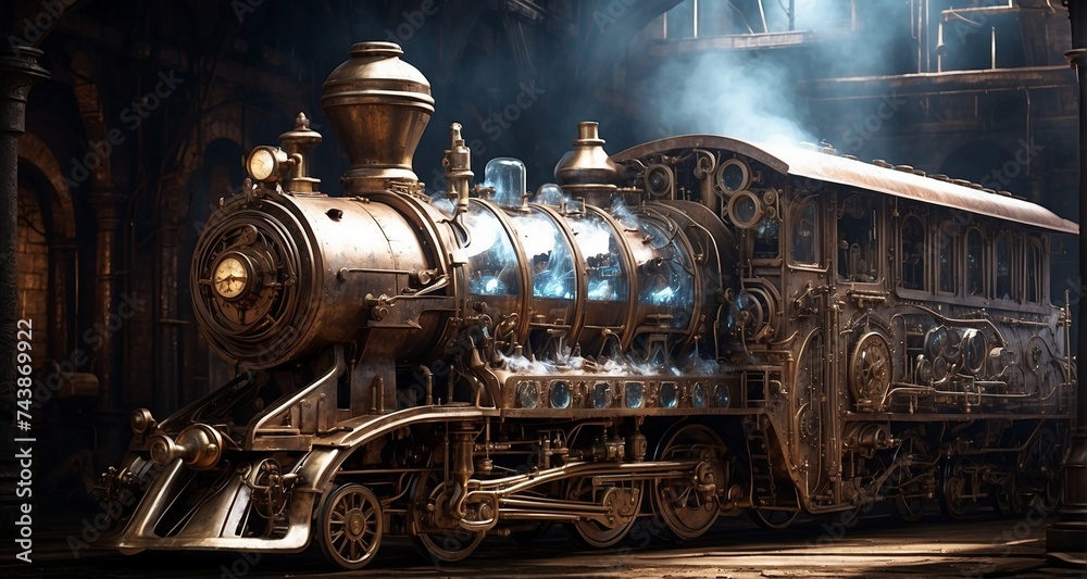Explore the fantastical with an image of a crystallized steam-engine ...